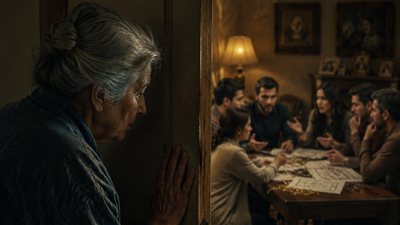 عزمت عيالي الستة عشان أودعهم بعد ما صحتي تدهورت.. عملت نفسي نايمة وسبتهم في الصالة، بس اللي سمعته منهم خلاني أندم إني خلفتهم! كانوا بيوزعوا ورثي وأنا لسه بطلع في الروح