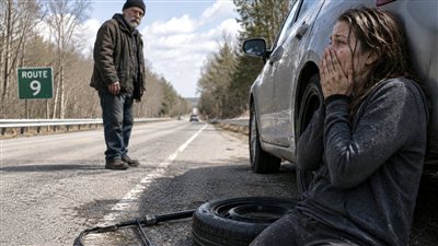 رجلٌ مشرّد ساعدني على الطريق السريع 9… ثم اكتشفت أنه يعرف ما حدث لابني المفقود