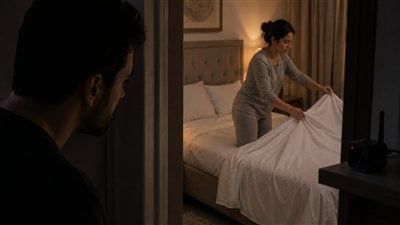 ​كل مرة كان كريم يرجع فيها من سفرية شغل، كان بيلاقي مراته ليلى بتغسل الملايات بهمة ونشاط غريب